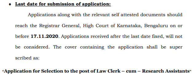 Law Clerks cum Research Assistants 33 Vacancy in Karnataka High Court