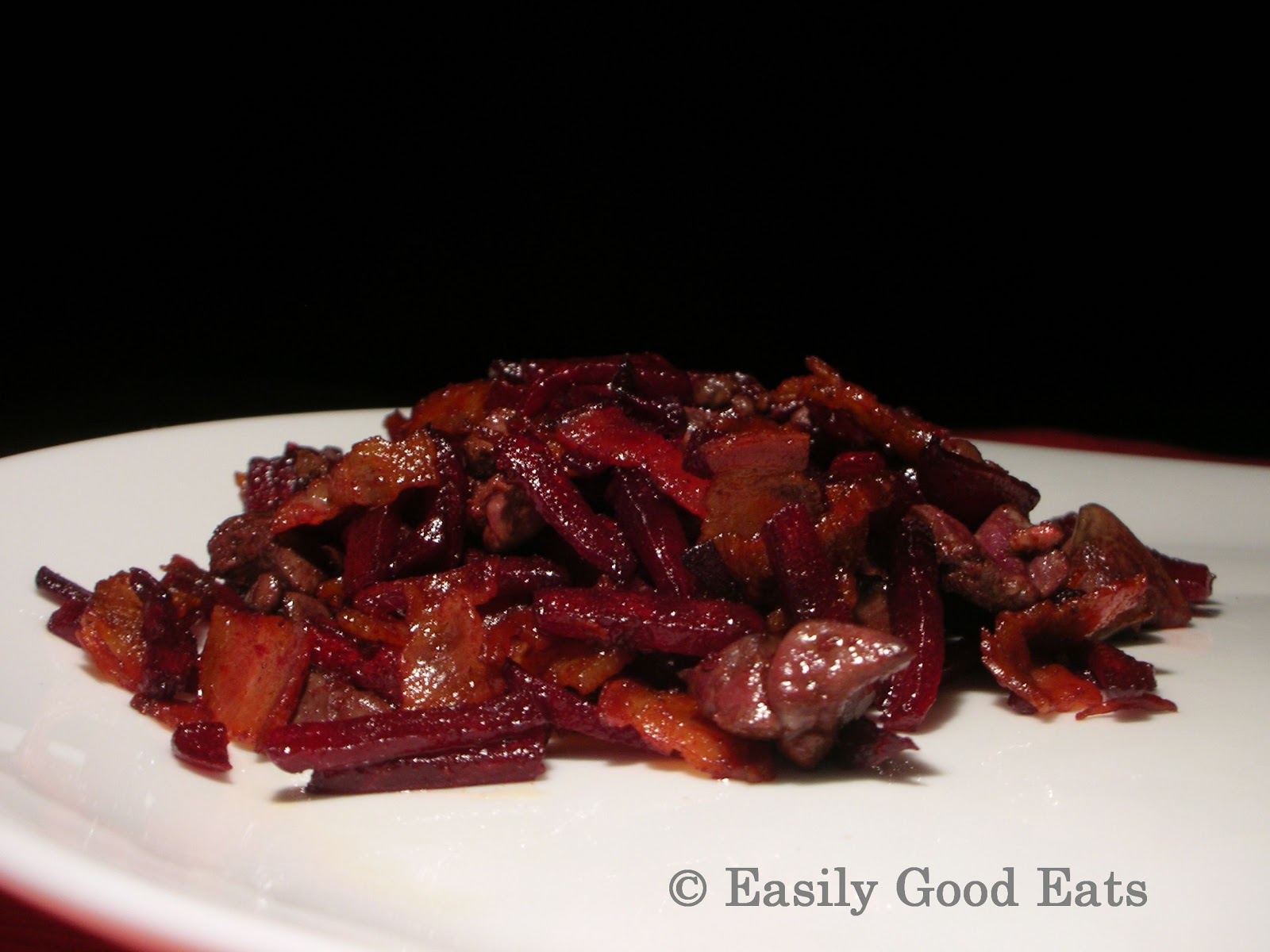 Easily Good Eats Fried Beetroot, Liver and Bacon Recipe