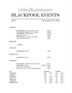  Blackpool Shows and Events November 9 to November 15 - PDF What's On listings print-off