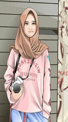 Wallpaper Kartun Muslimah Cantik