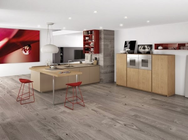 Foto gambar desain dapur minimalis elegan modern ala Italia lengkap.