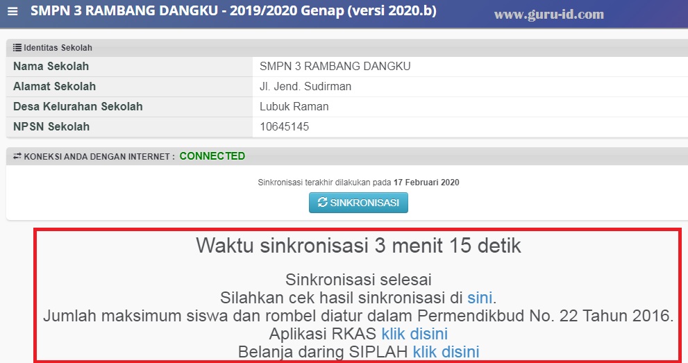 Cara Sinkron Dapodik 2020 b Melalui Menu Tukar Pengguna Info