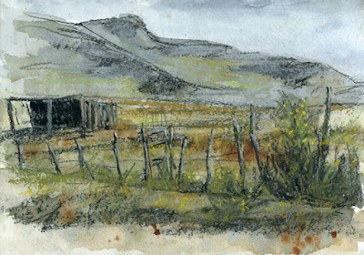 landscape rural art sketch