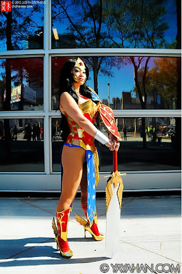 Yaya Han as Wonder Woman with sword