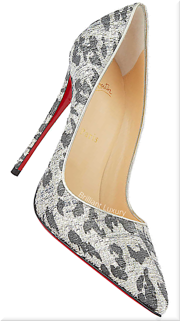 ♦Christian Louboutin So Kate silver lurex leopard pumps #christianlouboutin #shoes #brilliantluxury