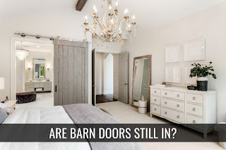 Picture of bedroom suite with barn door.