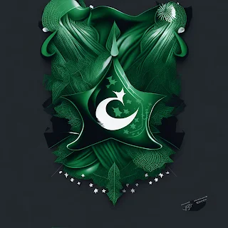 Graphic Design, Pakistan Independence Day, Unique, vector, masterpiece, Black Background,