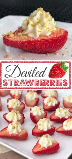  thence y'all are going to become bonkers over these darling deviled strawberries stuffed amongst an  These Deviled Strawberries won’t final to a greater extent than than v minutes! They’re a striking at whatever party