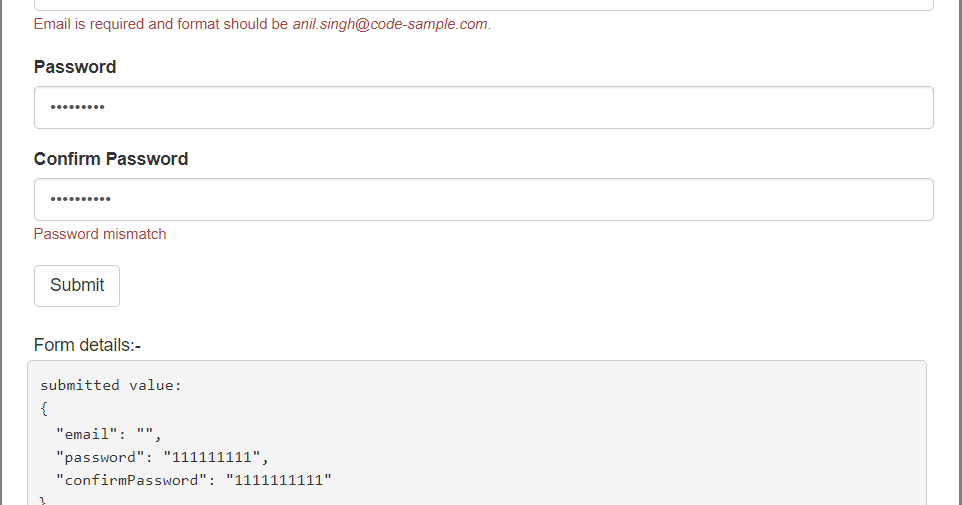 Angular 4 Form Password And Conform Password Match Validator Interview Questions Angular Javascript Java Php Sql C Vue Nodejs Reactjs