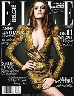 Anne Hathaway On January 2011 Elle Magazine Cover Page