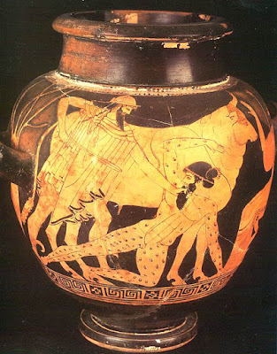 Hermès et Argos Panoptès sur un vase grec de la période classique