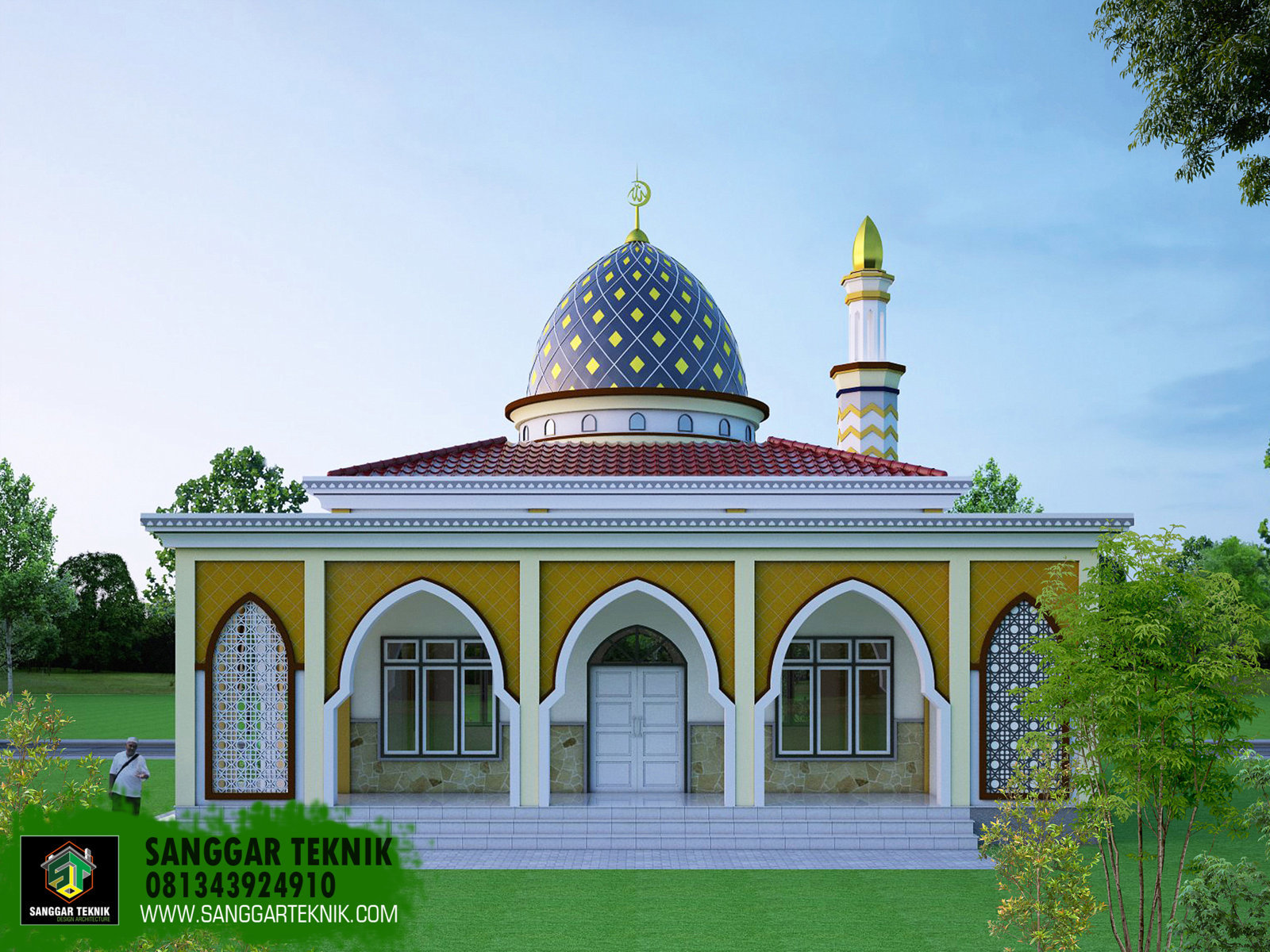 GAMBAR MASJID MODERN 10 x 10 METER TERAS 2 METER SANGGAR 