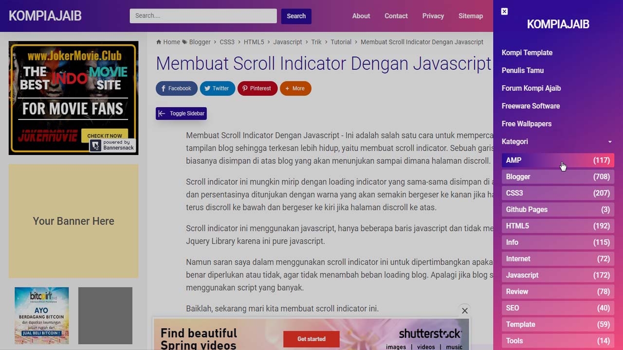 Menambahkan Widget Label Blogger Pada Amp-sidebar