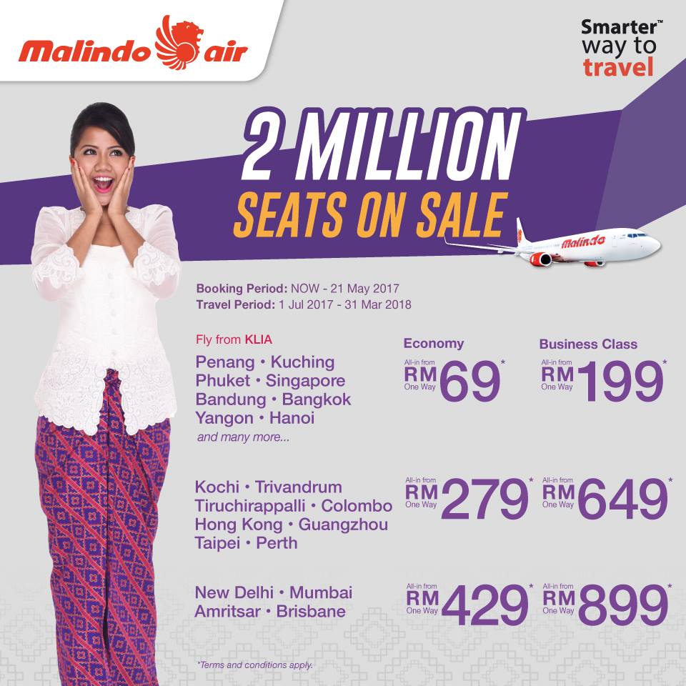 Malindo Air Sale: KL-Penang RM69, Langkawi RM79, Kuching ...