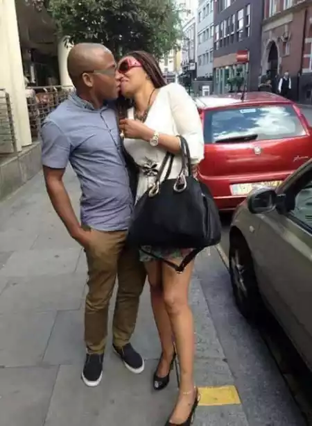Viral Photo IPOB Leader, Nnamdi Kanu Kissing His Wife On The Streets Of London Surfaces Online.. 