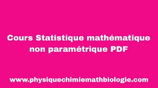 Cours Statistique mathématique non paramétrique PDF