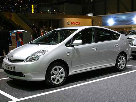 Toyota Prius white side view