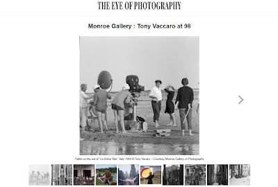 screenshot of online article from :'oeil de la Photographie about Tony Vaccaro at 98 exhibition