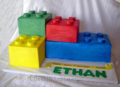 Lego Birthday Cakes on Cakes By Anitha  Lego Blocks Cake