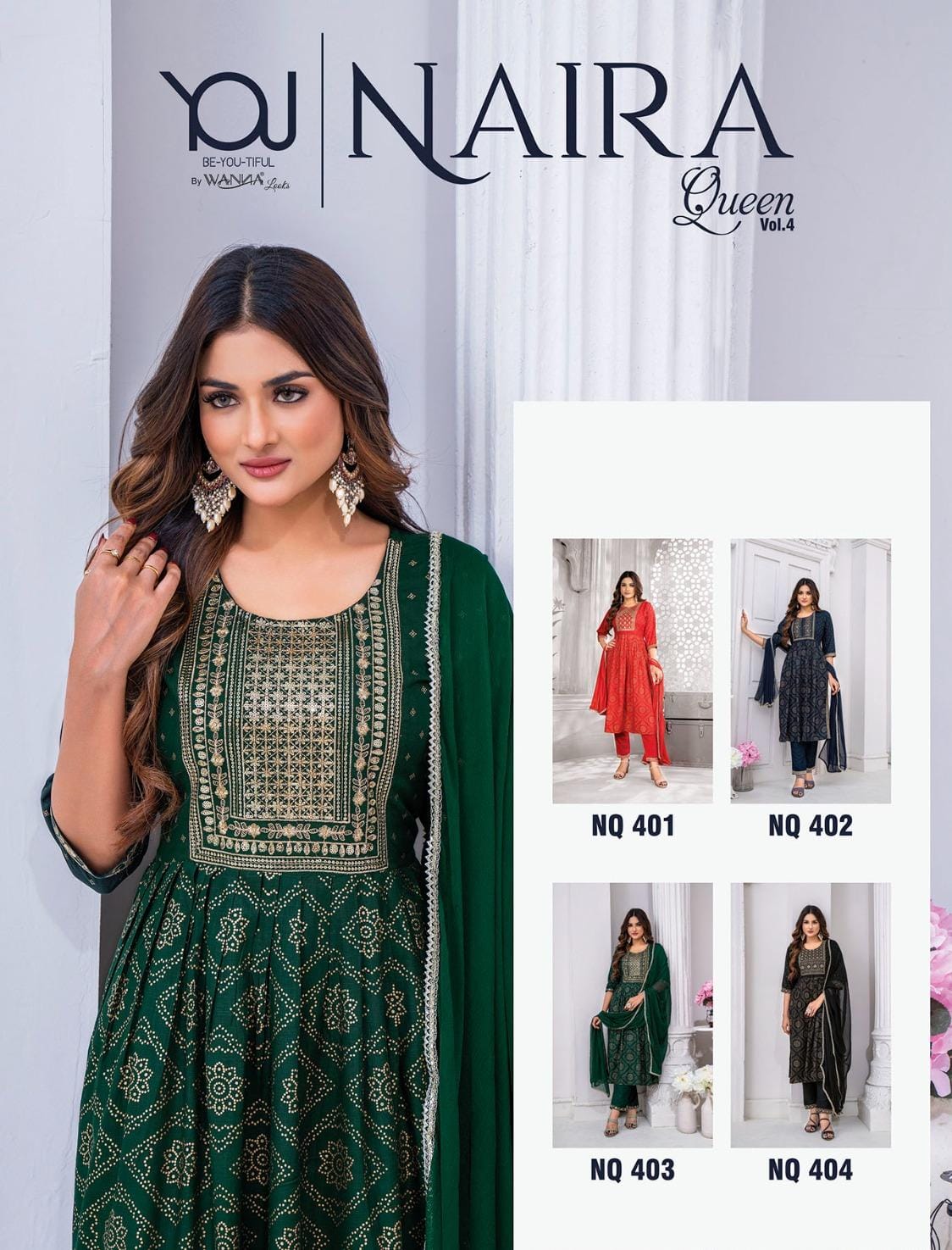 Naira Queen Vol 4 You Rayon Embroidery Work Readymade Pant Style Suits