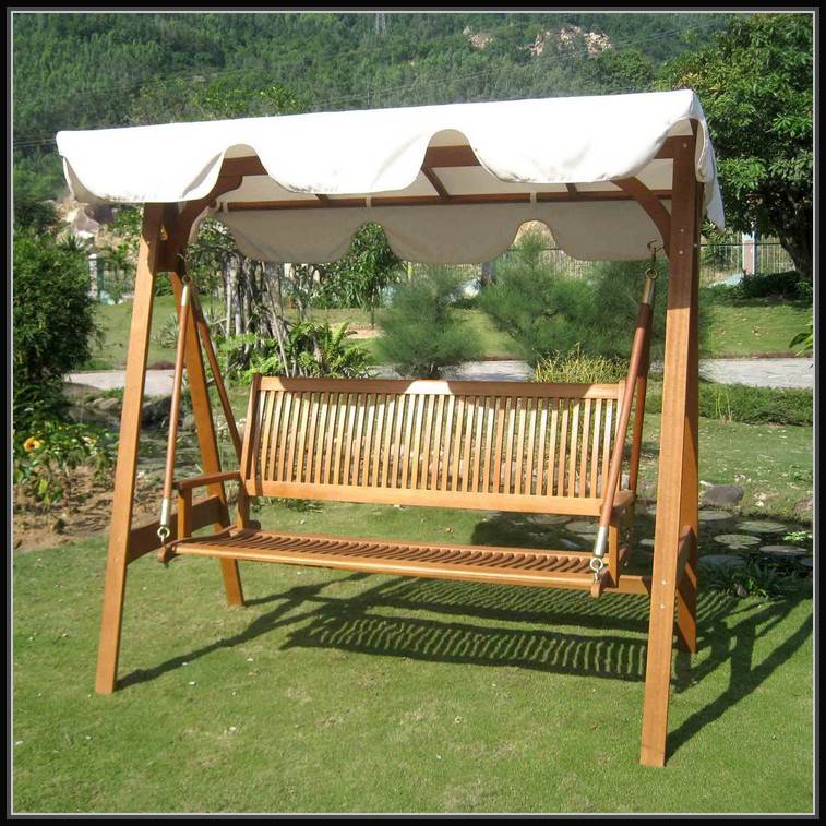 wooden porch swing with stand and canopy