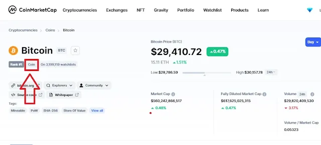 what is difference between token and coin ?