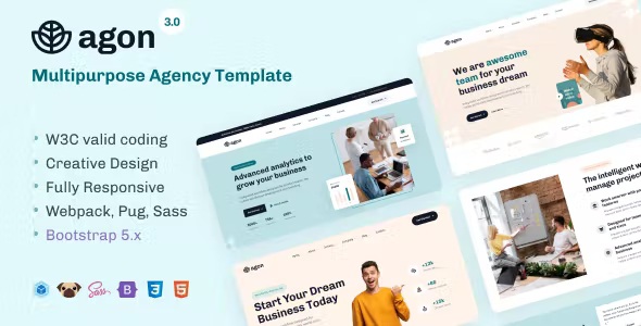 Best Multipurpose Agency Bootstrap 5 Template