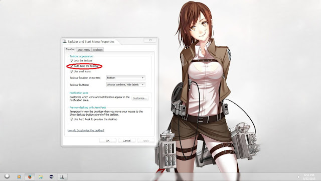 Auto-hide taskbar desktop sasha