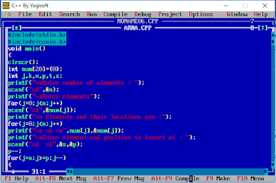 Program to insert array element