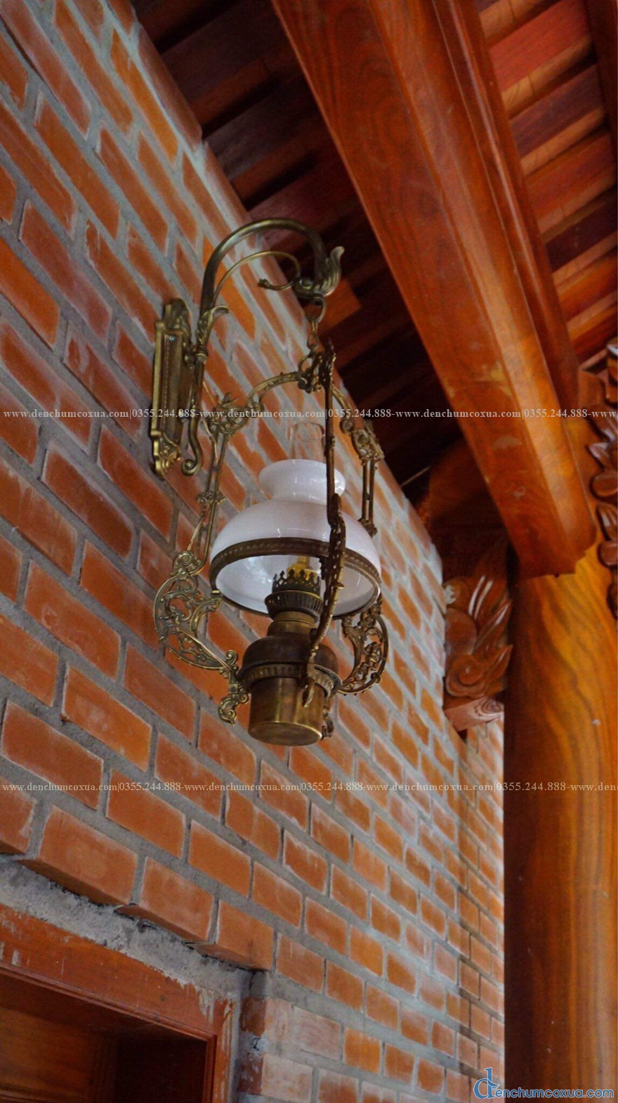 Bộ đèn chùm đồng cổ điển: ốp cột