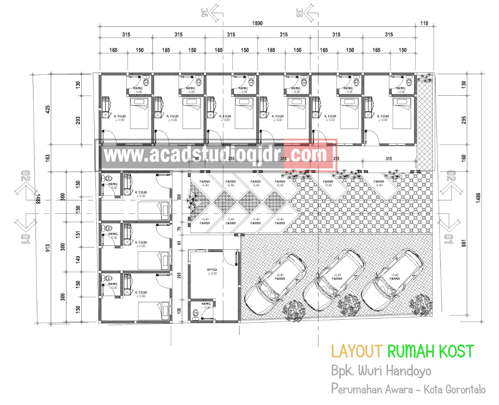 Denah Rumah  Kost  Ukuran 10x15 Desain  Interior