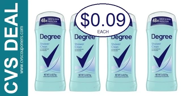 Amost FREE Degree Deodorant CVS Deals