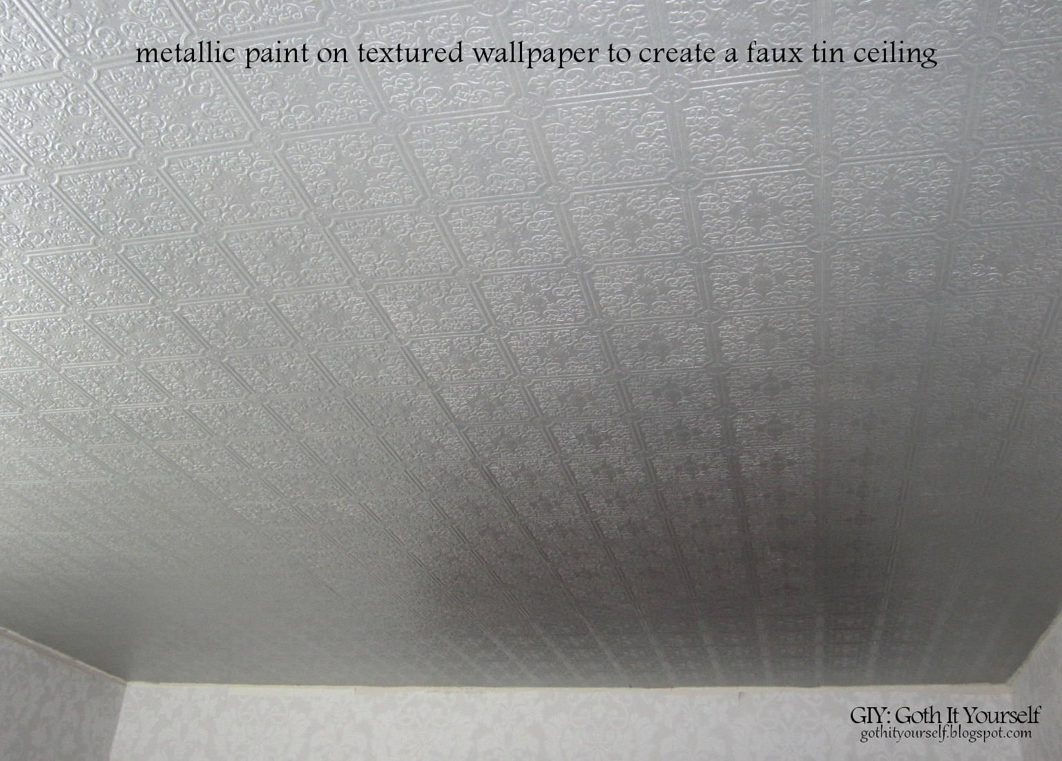 GIY: Goth It Yourself: Create a Faux Tin Ceiling with Wallpaper