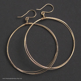 Bespangled Jewelry Large Wire Hoop Earrings in 14k gold fill or sterling silver