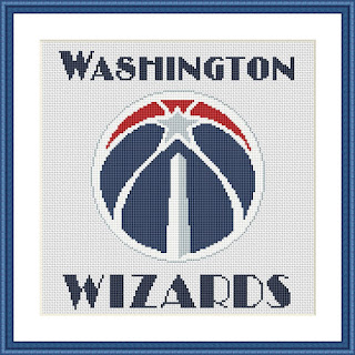 Washington Wizards logo cross stitch pattern - Tango Stitch