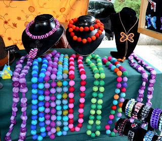 collares, bolas, collar mariposa, conjunto, colores, complementos