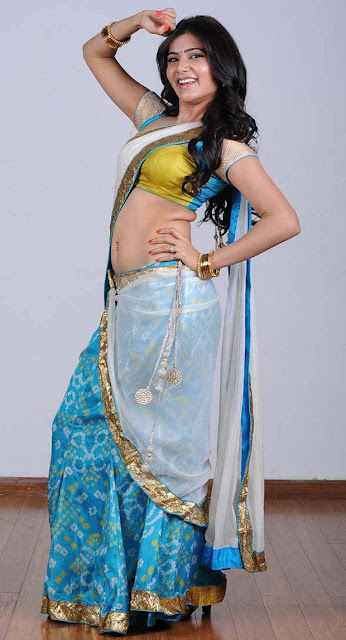 Actress Samantha Hot Navel Show in Saree Spicy Photos