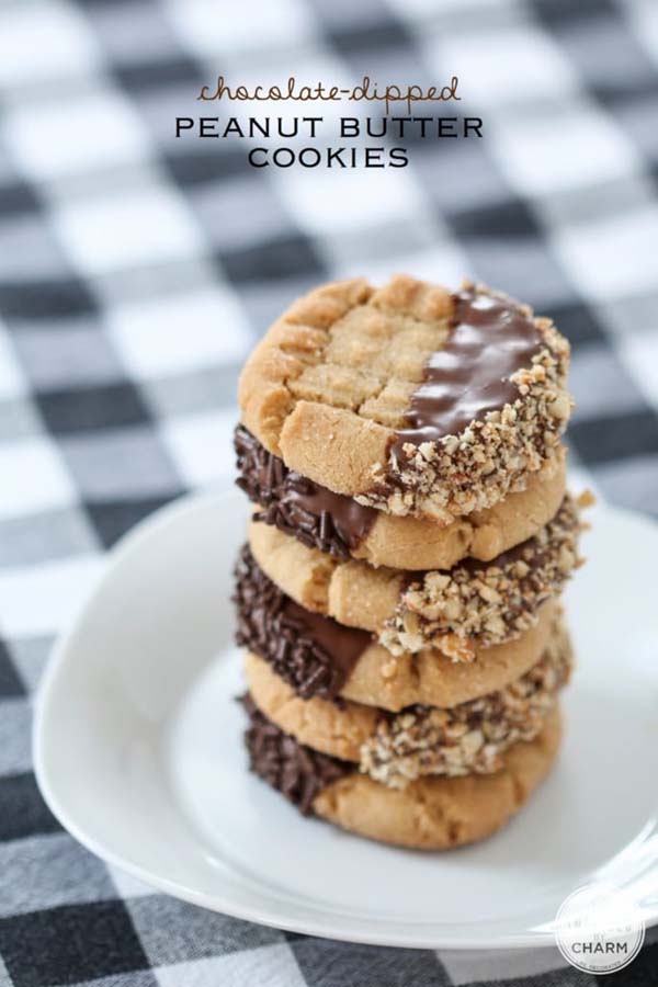 Soft and chewy baked peanut butter cookies