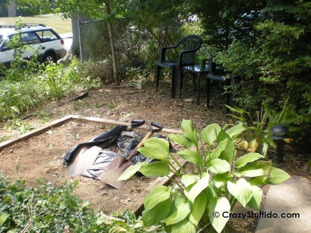 Plants gone wild:  Not so much any more. With still a lot of work to go, my overgrown front garden is turning into a nice sitting garden.