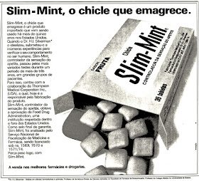 propaganda chiclete slim-mint - 1975, propaganda década de 70. Oswaldo Hernandez. anos 70. Reclame anos 70 