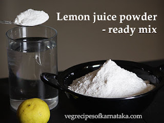 Lemon juice powder recipe in Kannada