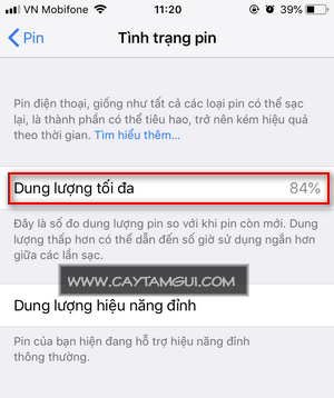 Hướng dẫn xem độ chai pin của iPhone