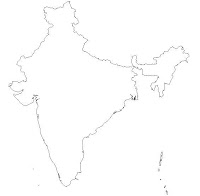 Completely blank map of India with on boundaries or other 
countries