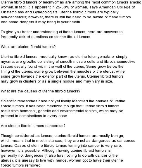 Muscle Contraction and Fibroids