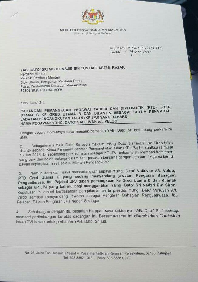 JAWA BERNAM: GUNA MENTERI NAK LOBI JAWATAN KETUA PENGARAH JPJ!