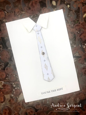 The Suit and Tie Gift bag with single card were created for that special fella in your life, by Andrea Sargent at Valley Inspirations. Copyright Stampin' Up!