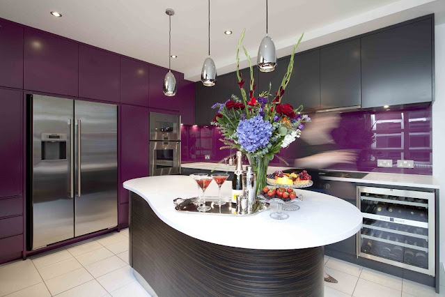 purple and gray kitchen ideas
