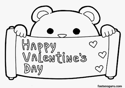 Happy Valentines Day Coloring Pages 1