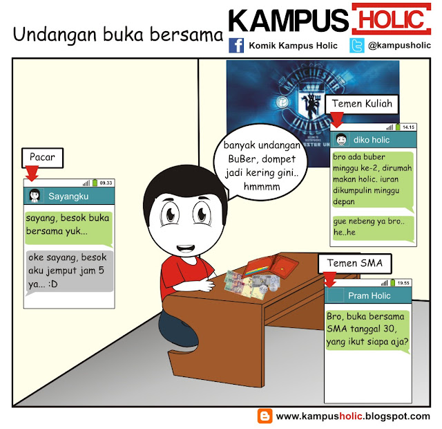 #205 Undangan buka bersama, mahasiswa universitas holic komik kampus holic