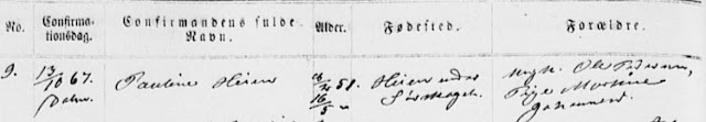 Pauline Dorthea Olsdatter konfirmasjon 1868